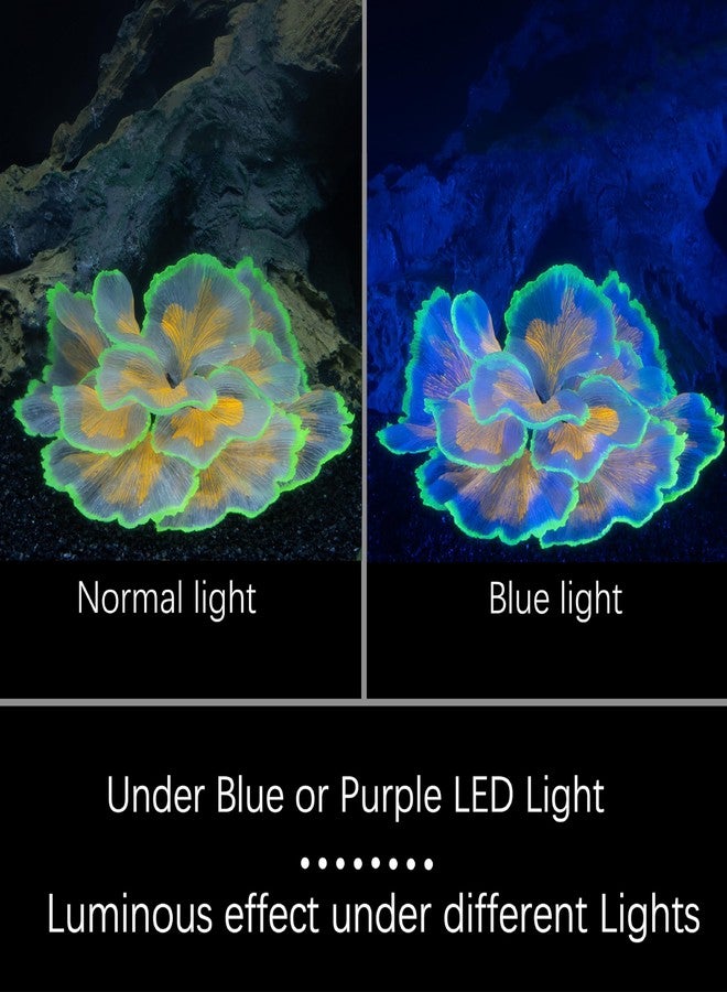 LPFLASAT Fish Tank Decorations Glowing Flower Aquarium Decorations Aquatic Plants Betta Fish Tank Decor Artificial Silicone Ornament with Glowing Effect for Fish Tank Landscape Decoration (Orange) - Image 2